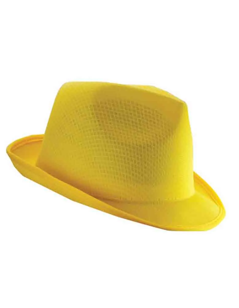 Chapeau léger - coloris jaune vif  - adulte - C2078 - taille unique - idéal pour soirées disco bals costumés 