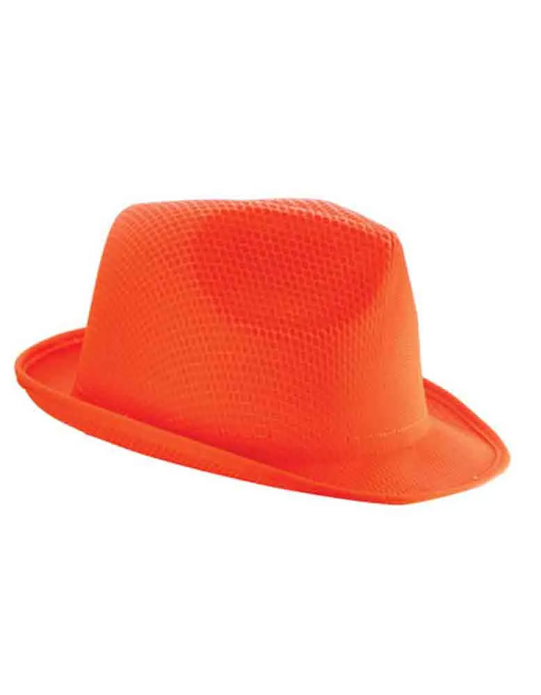 Chapeau léger - coloris orange vif fluo - adulte - C2078 - taille unique - idéal pour soirées disco bals costumés 