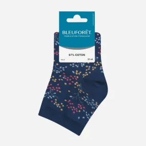 Chaussettes BLEUFORET marine à motif bosquet - Chaussettes / Collants Accessoires | ERAM