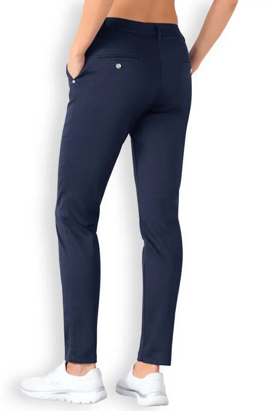 Comfort Stretch Pantalon Femme - Style Chino bleu navy