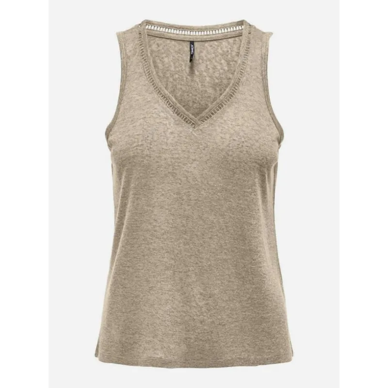 Débardeur en lin joy col v blanc femme - Vero Moda | wimod