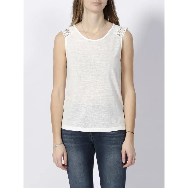 Débardeur en lin joy col v blanc femme - Vero Moda | wimod