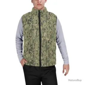 Gilet matelassé doudoune sans manches avec col montant camouflage US navy AOR 2