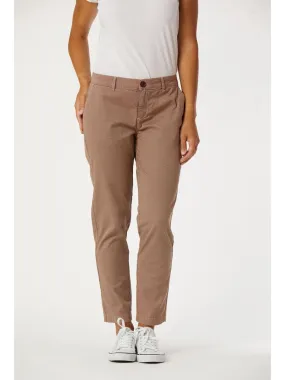 Lee Cooper - Pantalon coton chino fit JANNY - Marron