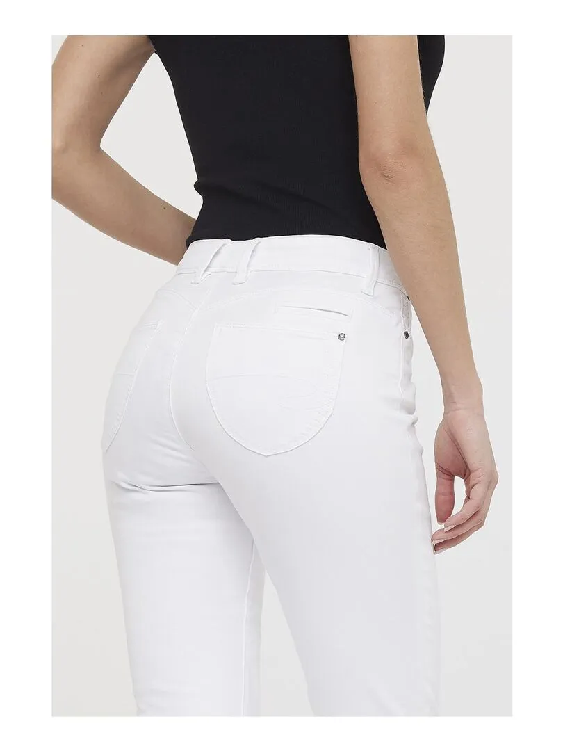 Lee Cooper - Pantalon coton slim JANA - Blanc