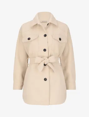 Manteau oversize à poches poitrine - Beige