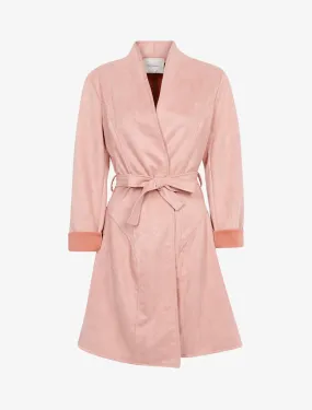 Manteau oversize en suédine - rose