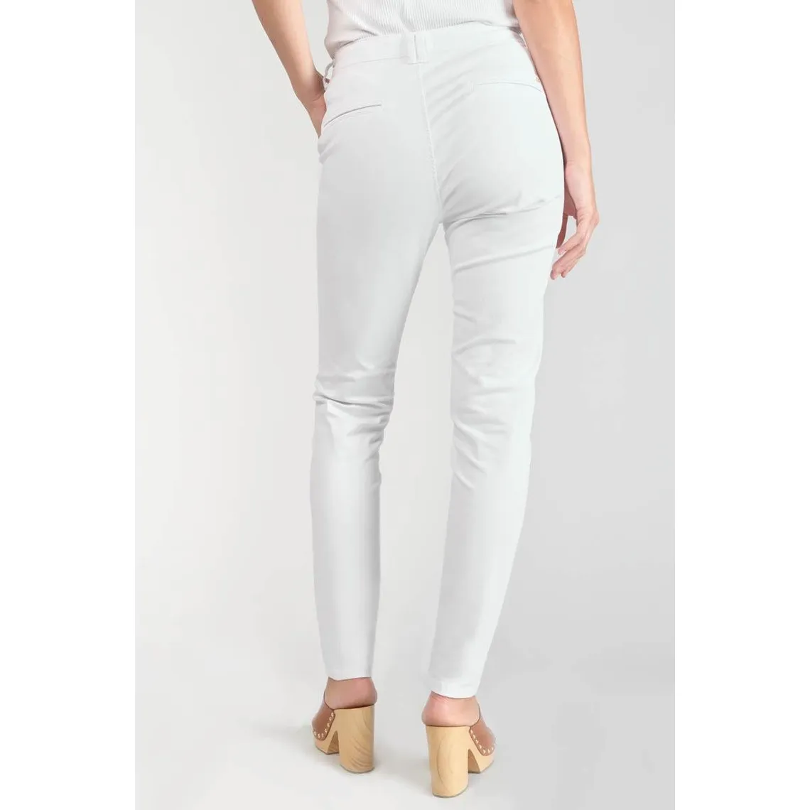 Pantalon chino Dyli3 blanc en coton | 3 Suisses