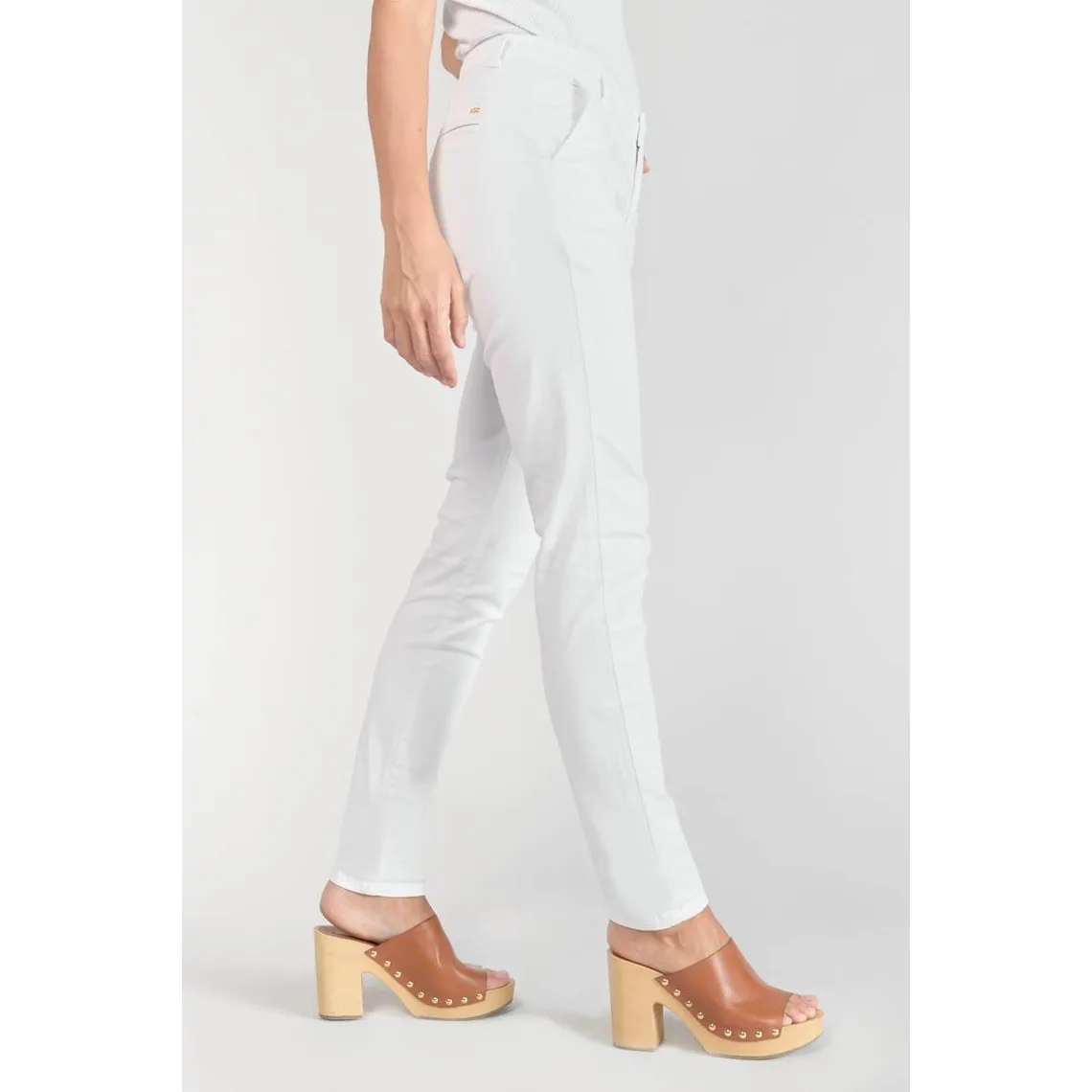 Pantalon chino Dyli3 blanc en coton | 3 Suisses