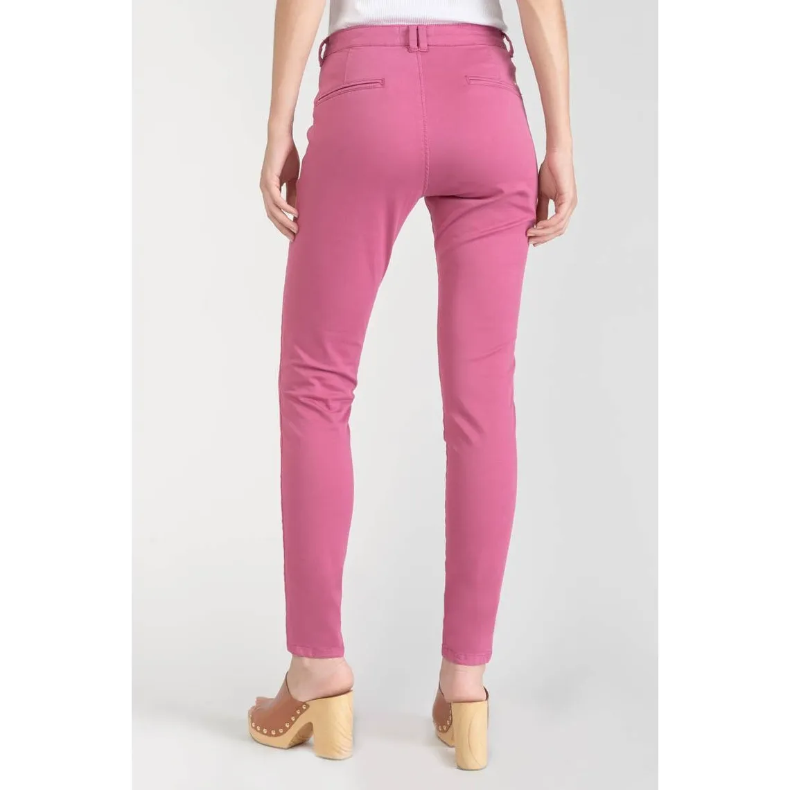 Pantalon chino Dyli3 fuchsia rouge en coton | 3 Suisses