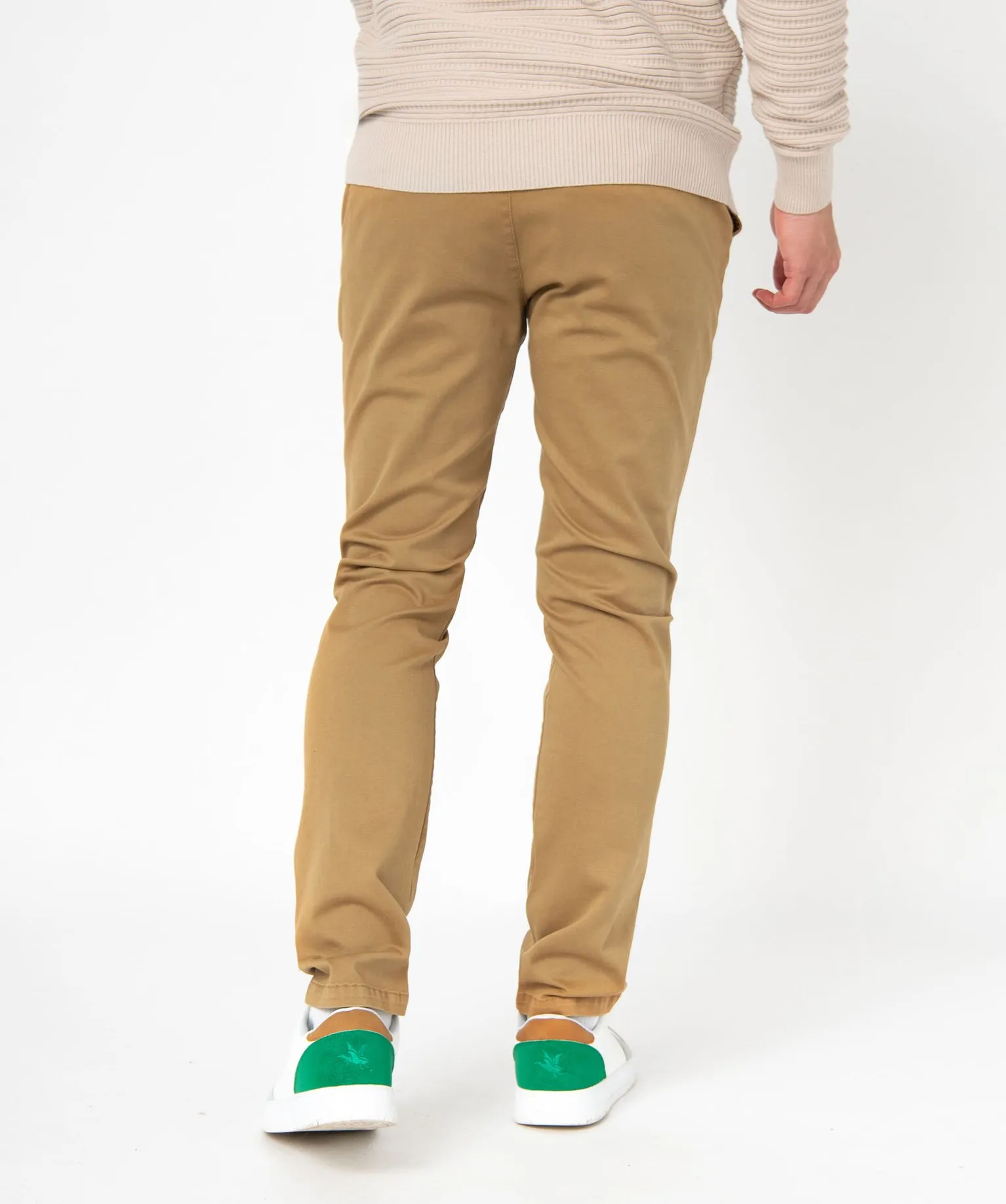 pantalon chino en coton stretch coupe slim homme beige