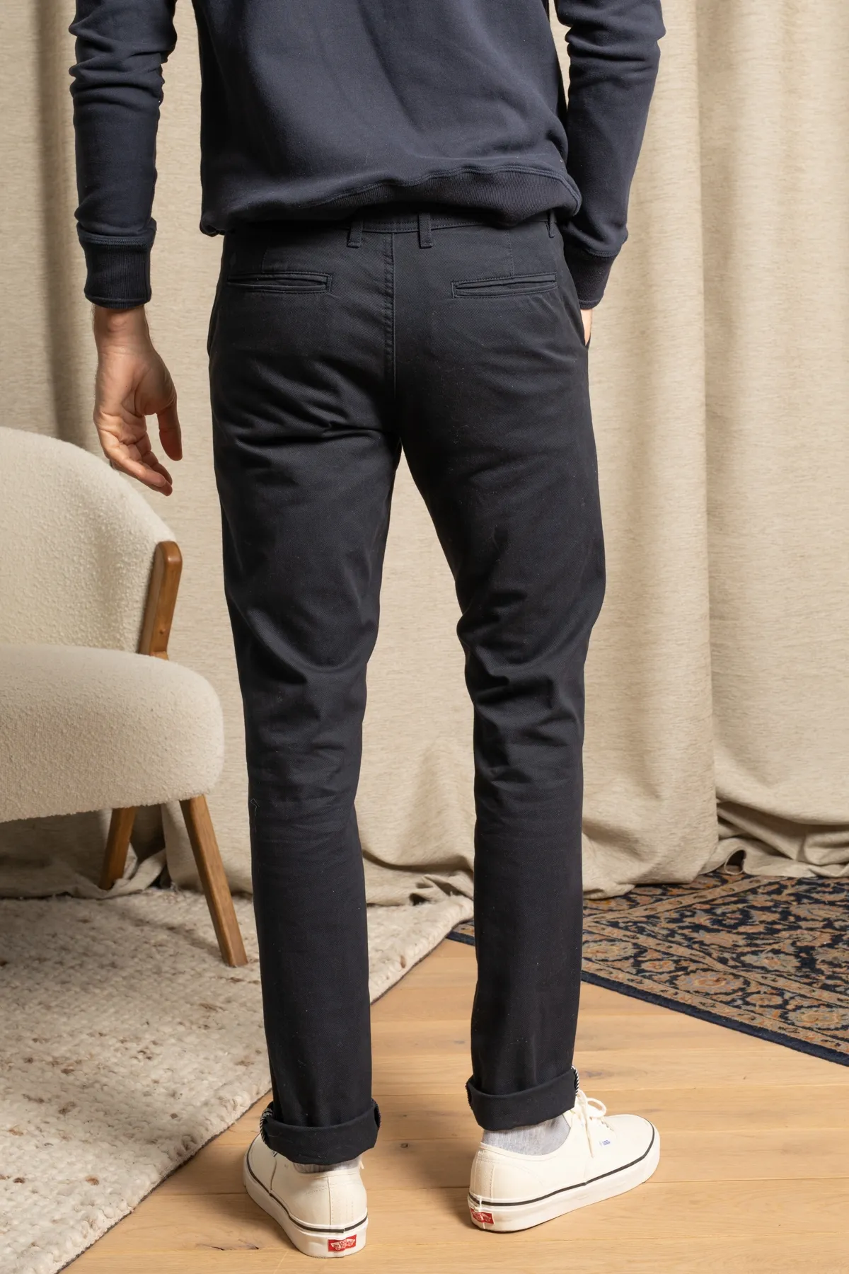 Pantalon Chino Joseph Marine| Pantalon coupe slim en coton | Mode homme | JAQK Taille 42 Couleur Nuit 