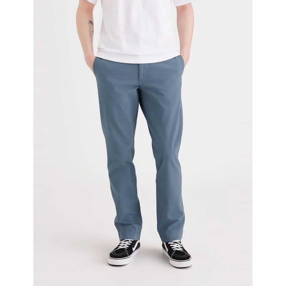 Pantalon chino slim Alpha bleu en coton | 3 Suisses