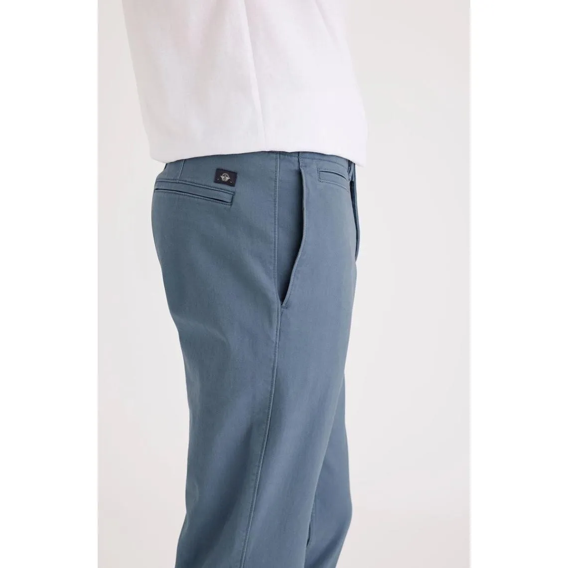 Pantalon chino slim Alpha bleu en coton | 3 Suisses