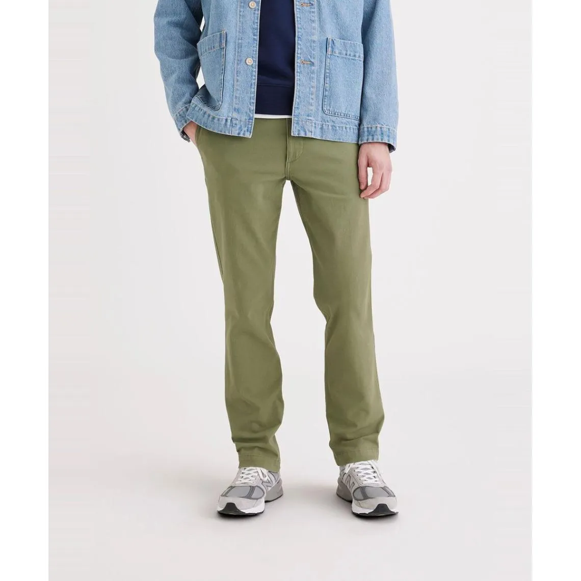 Pantalon chino slim Alpha vert en coton  | 3 Suisses