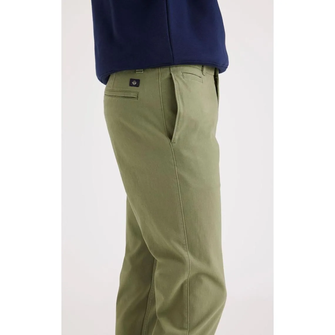 Pantalon chino slim Alpha vert en coton  | 3 Suisses