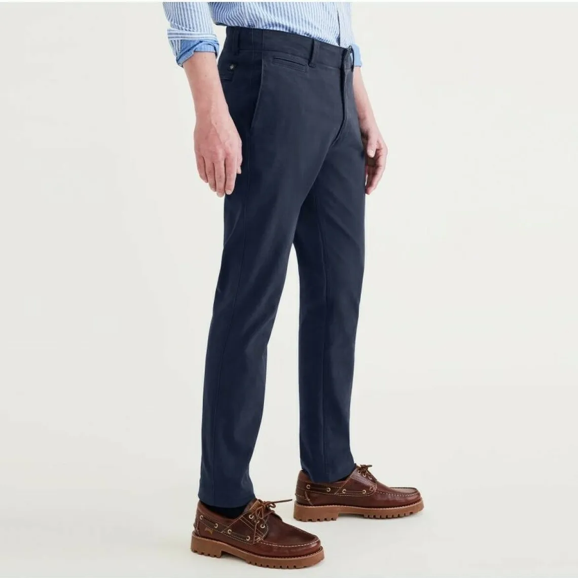 Pantalon chino slim California bleu marine en coton | 3 Suisses