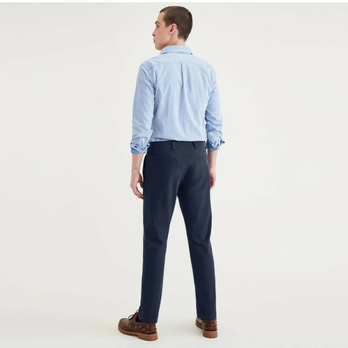 Pantalon chino slim California bleu marine en coton | 3 Suisses