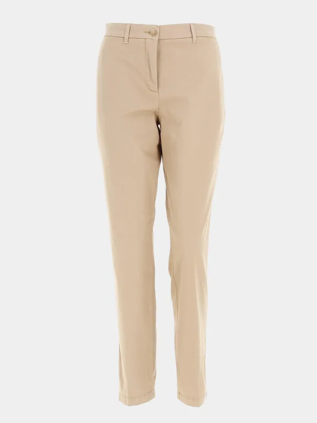 Pantalon chino slim co blend maron femme - Tommy Hilfiger | wimod