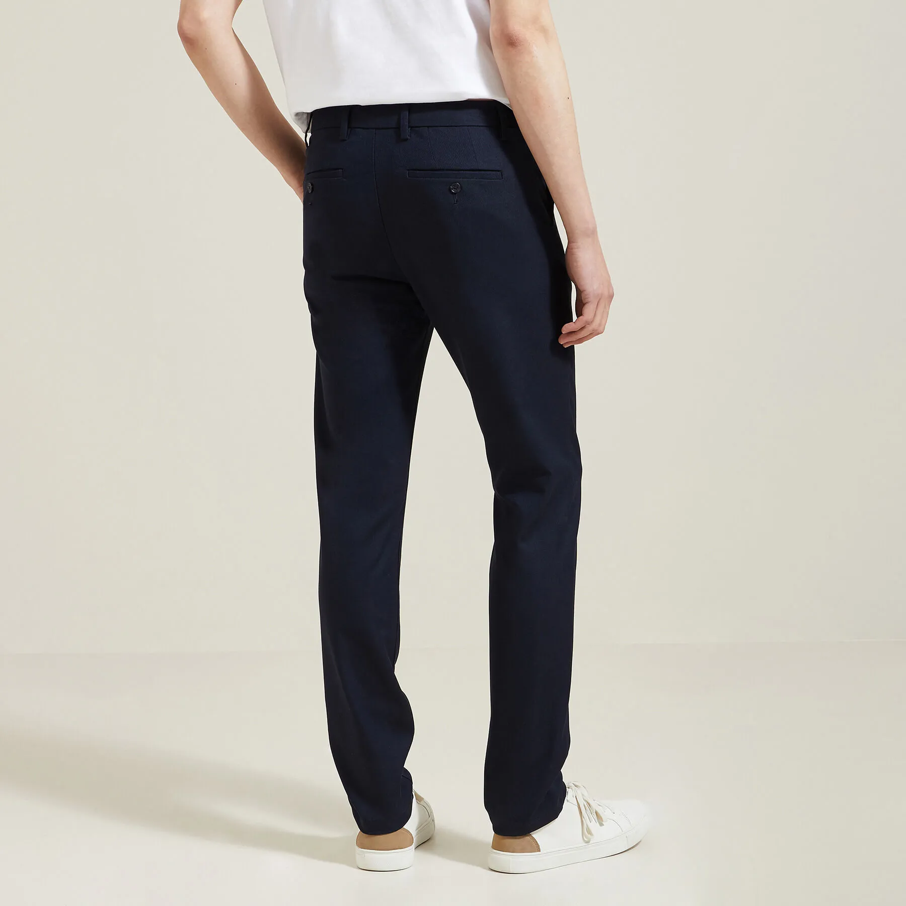 Pantalon chino slim en twill bi-ton Bleu | Jules