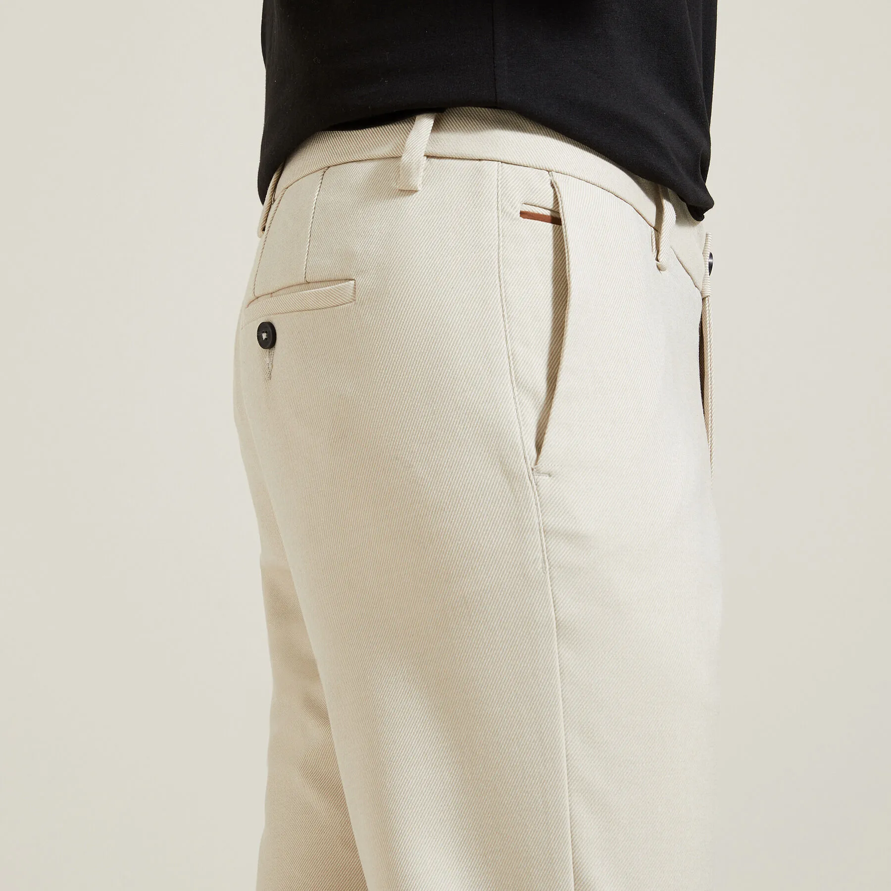 Pantalon chino slim en twill bi-ton Ecru | Jules