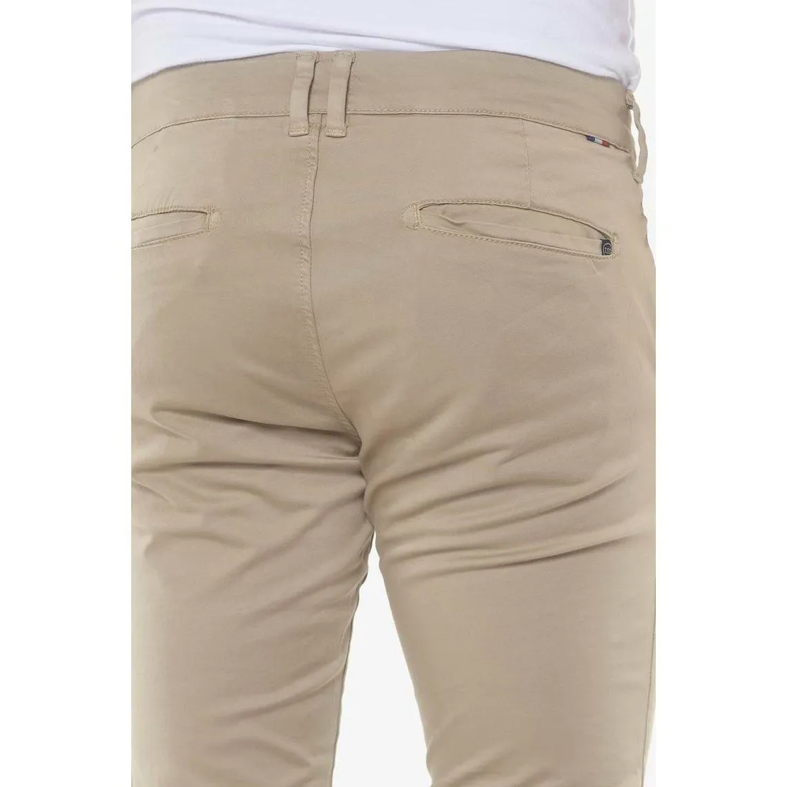 Pantalon chino slim Jas beige blanc en coton | 3 Suisses