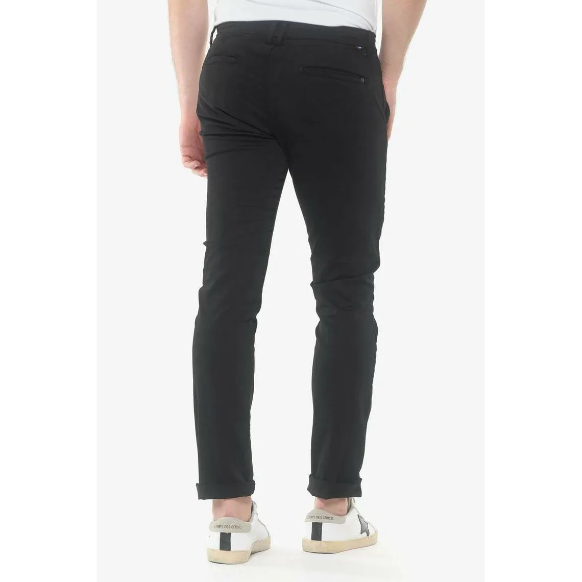 Pantalon chino slim Jas noir en coton | 3 Suisses