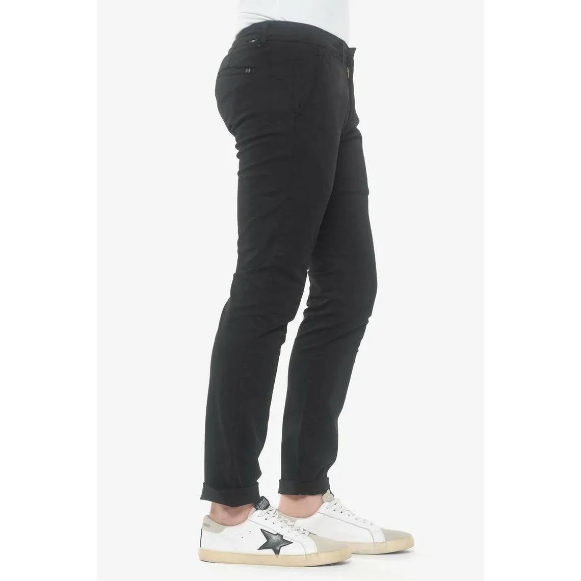 Pantalon chino slim Jas noir en coton | 3 Suisses