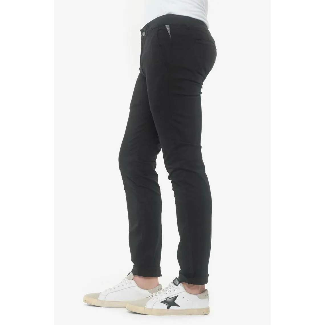 Pantalon chino slim Jas noir en coton | 3 Suisses