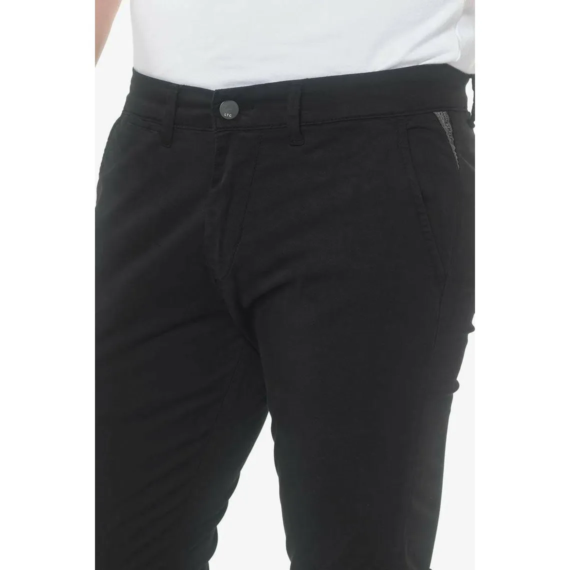 Pantalon chino slim Jas noir en coton | 3 Suisses