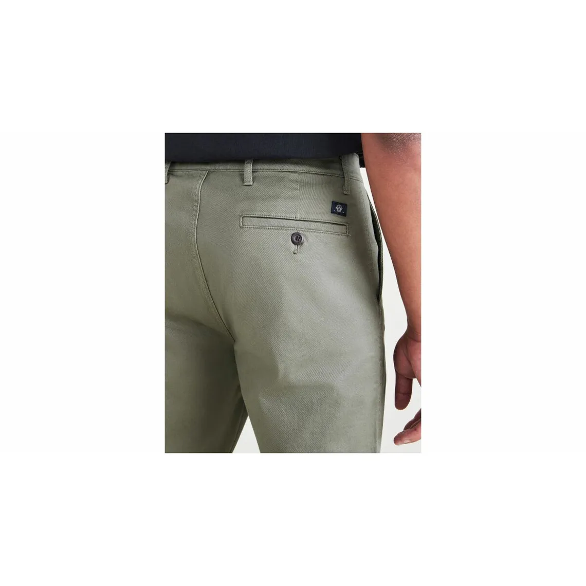 Pantalon chino slim Original vert en coton | 3 Suisses