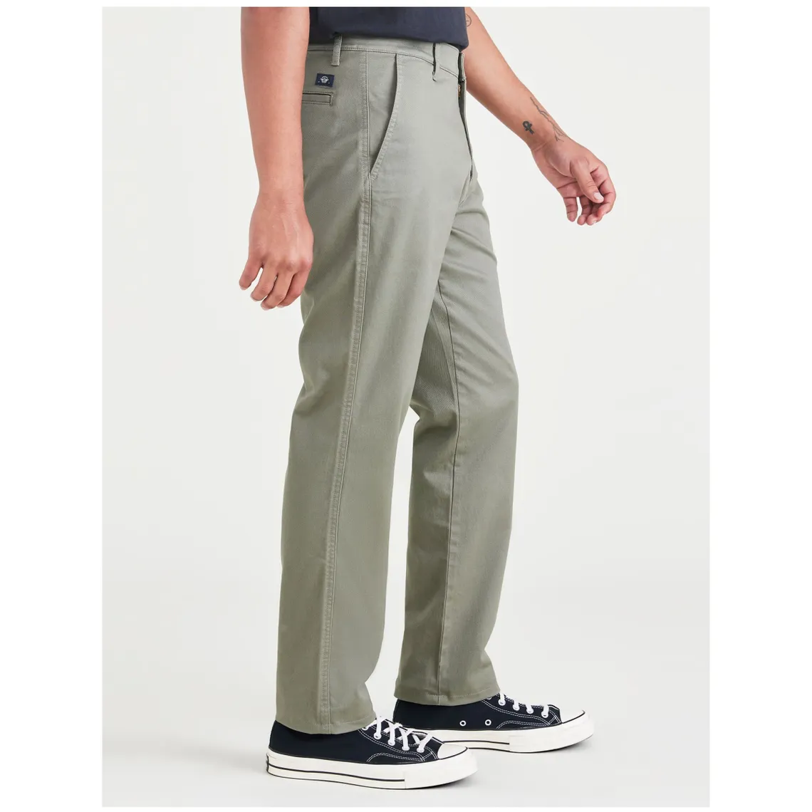 Pantalon chino slim Original vert en coton | 3 Suisses