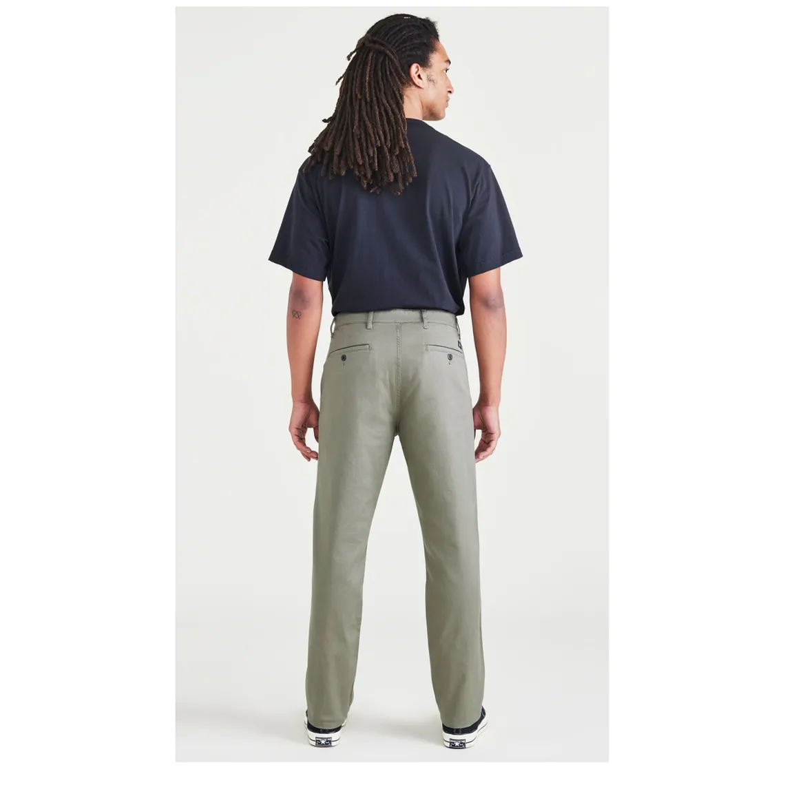 Pantalon chino slim Original vert en coton | 3 Suisses