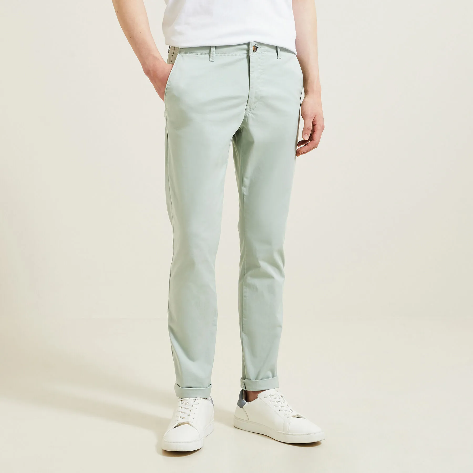 Pantalon chino slim "le parfait by JULES" Kaki Moyen | Jules