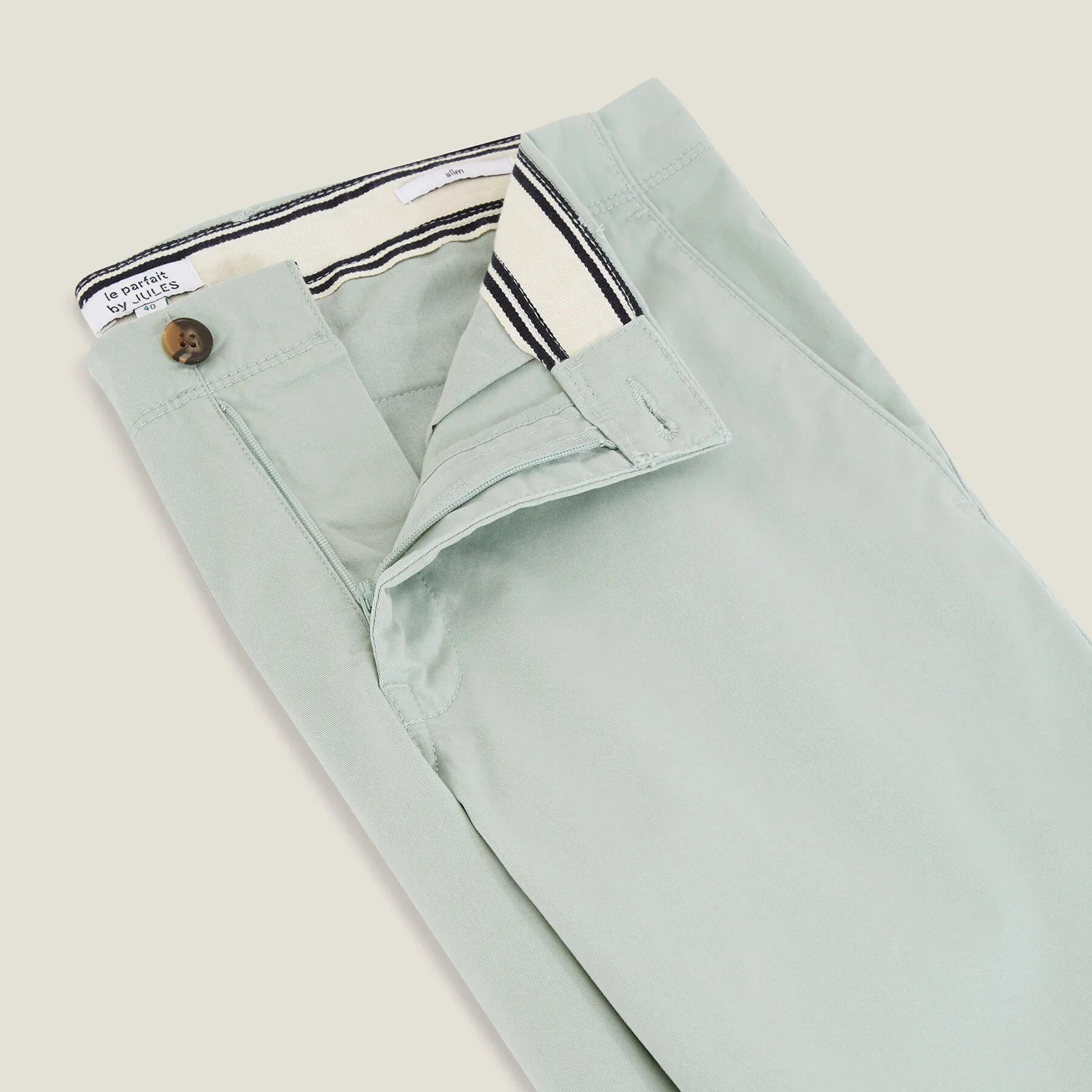 Pantalon chino slim "le parfait by JULES" Kaki Moyen | Jules