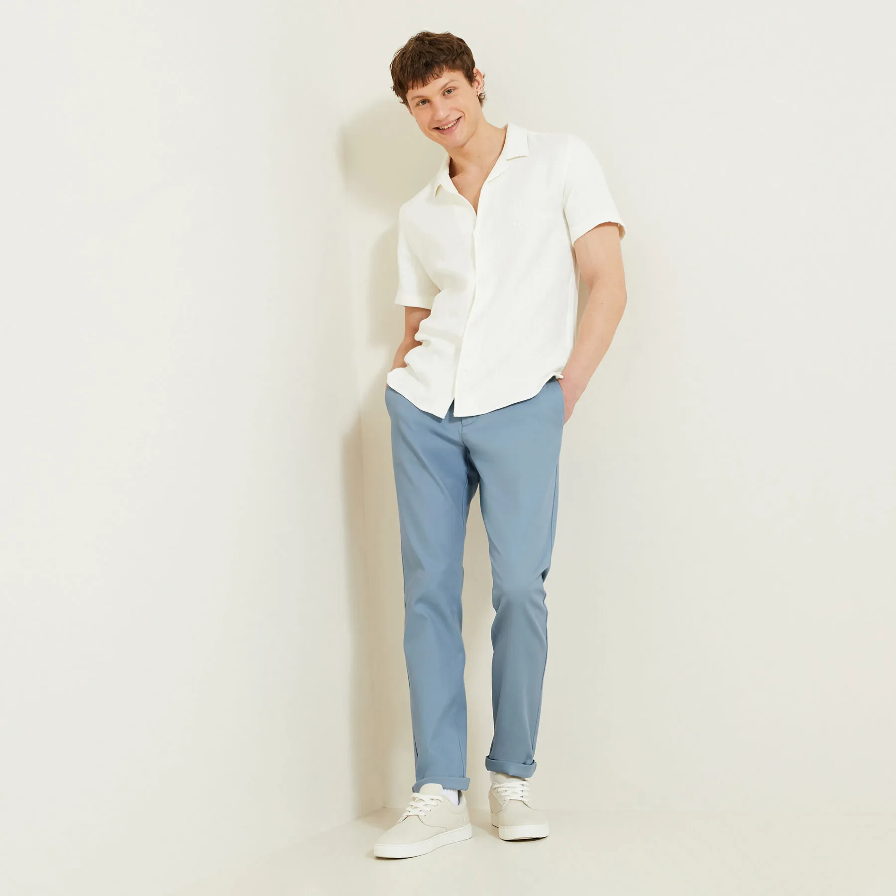 Pantalon chino slim urbain "le parfait by JULES" Bleu clair | Jules