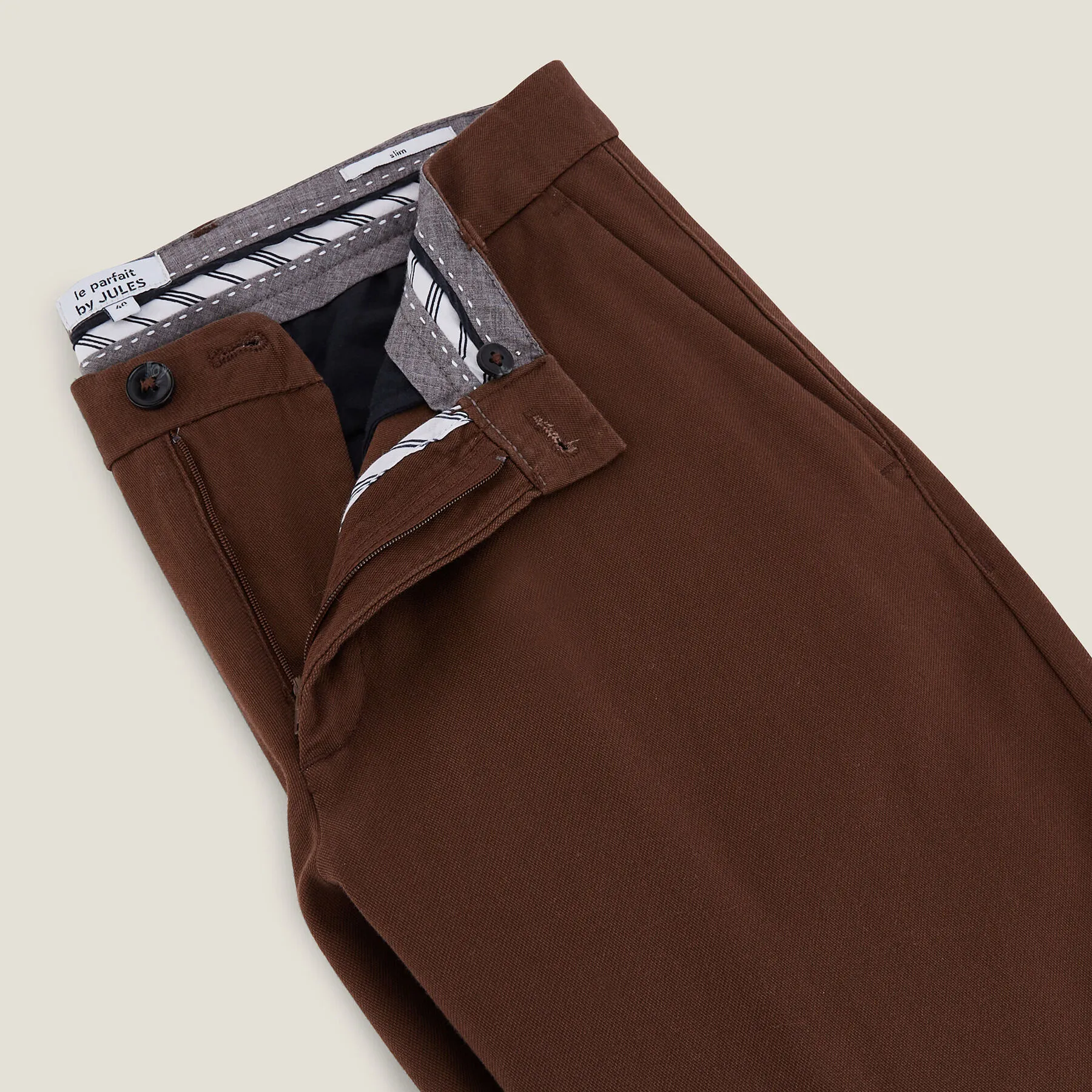 Pantalon chino slim urbain "le parfait by JULES" Marron | Jules