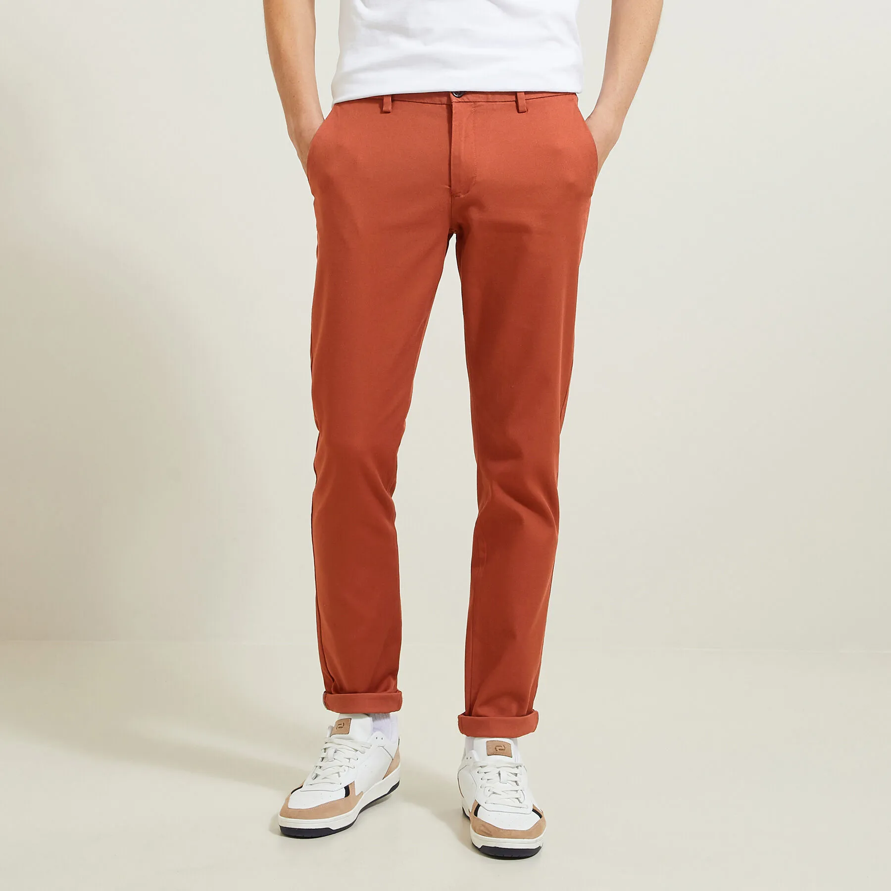 Pantalon chino slim urbain "le parfait by JULES" Orange foncé | Jules