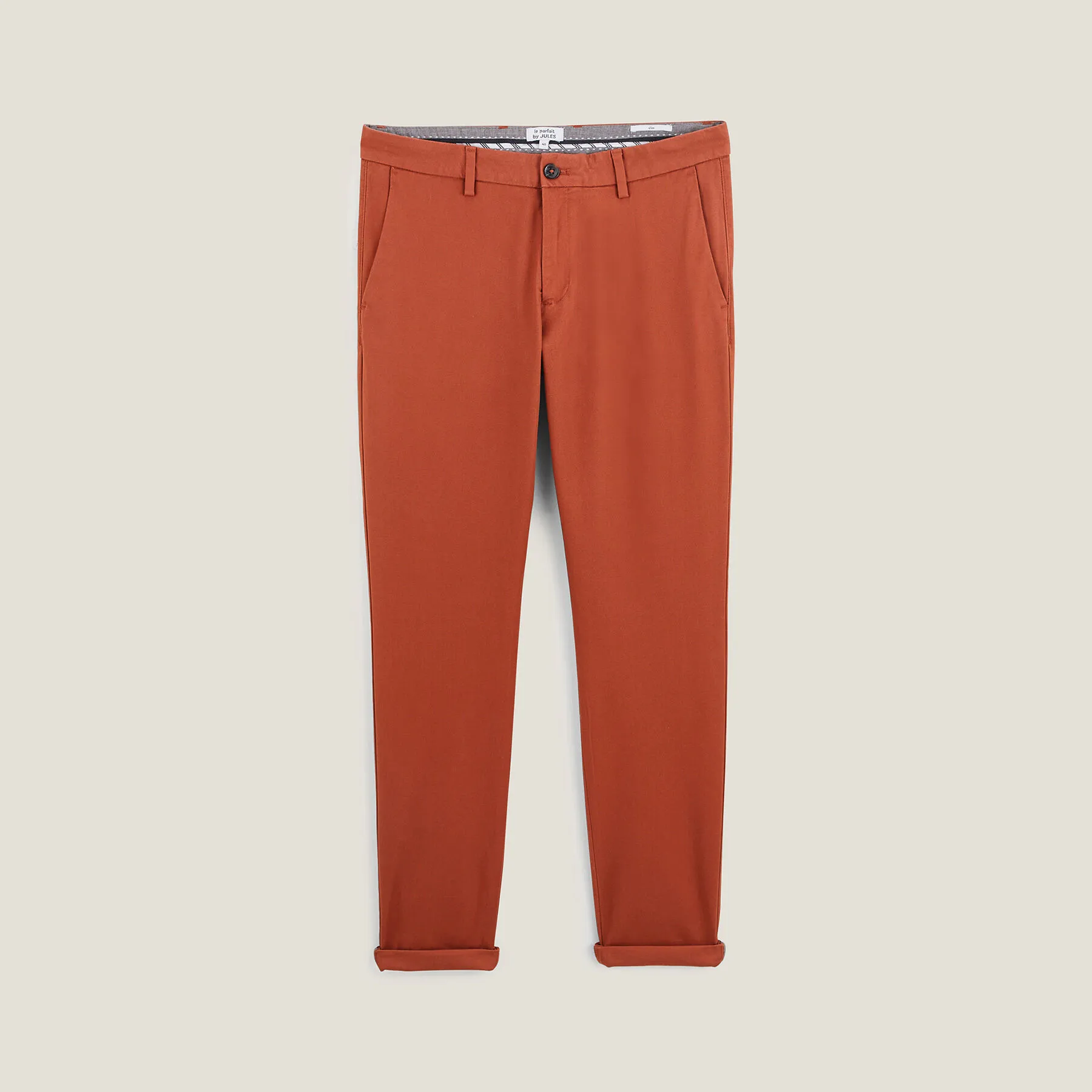 Pantalon chino slim urbain "le parfait by JULES" Orange foncé | Jules