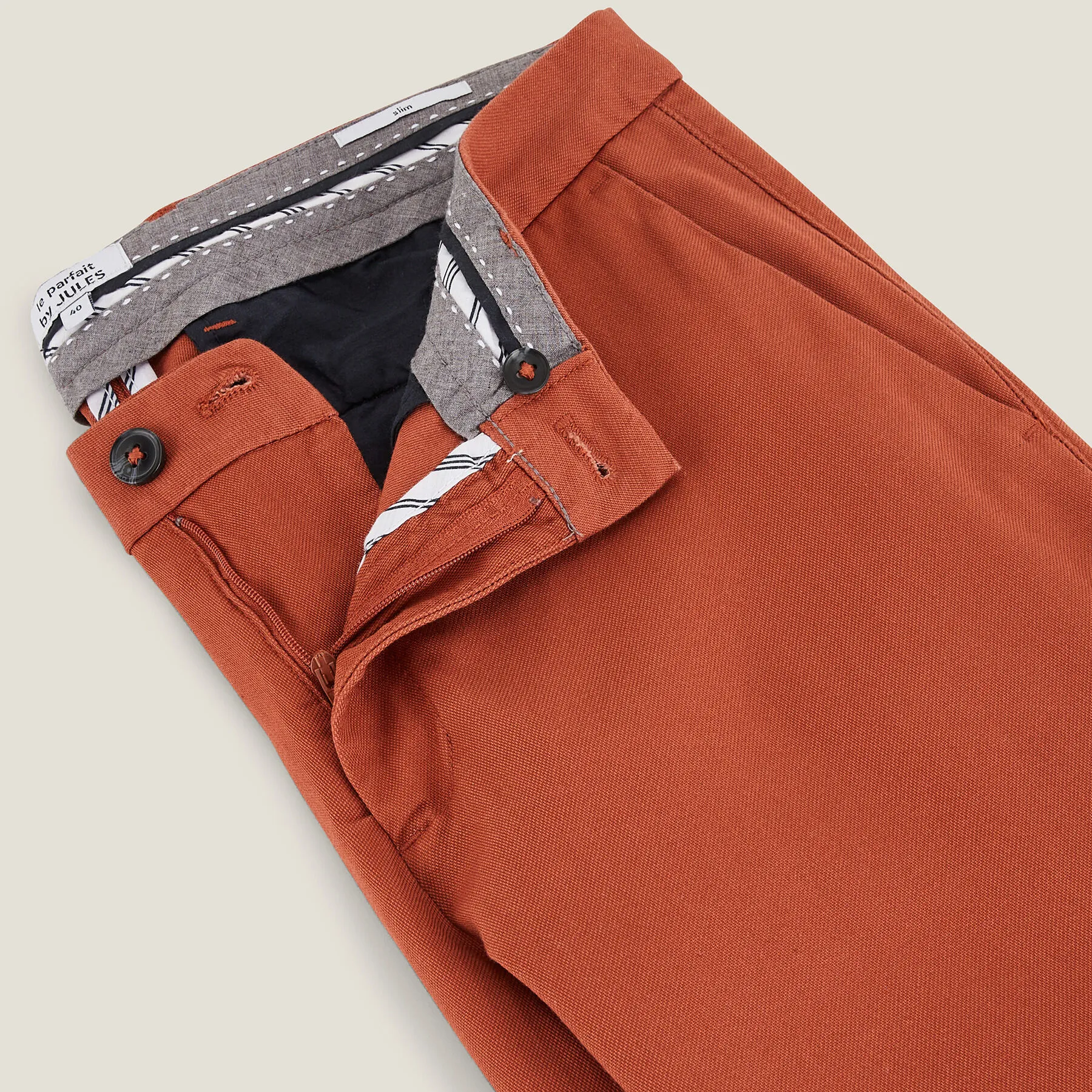 Pantalon chino slim urbain "le parfait by JULES" Orange foncé | Jules