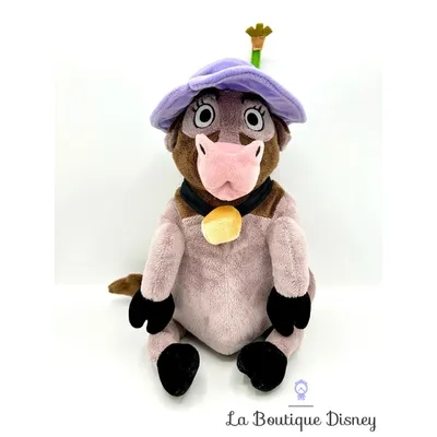 Peluche Miss Caloway La Ferme se Rebelle Disneyland Paris Disney vache chapeau violet 38 cm