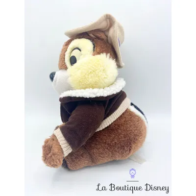 Peluche Tic Aventurier Euro Disney Disneyland Paris Tic et Tac écureuil marron explorateur chapeau 25 cm