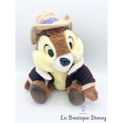 Peluche Tic Aventurier Euro Disney Disneyland Paris Tic et Tac écureuil marron explorateur chapeau 25 cm