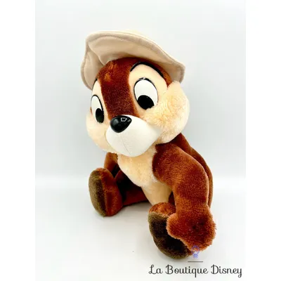 Peluche Tic Aventurier Euro Disney Disneyland Paris Tic et Tac écureuil marron explorateur chapeau 25 cm