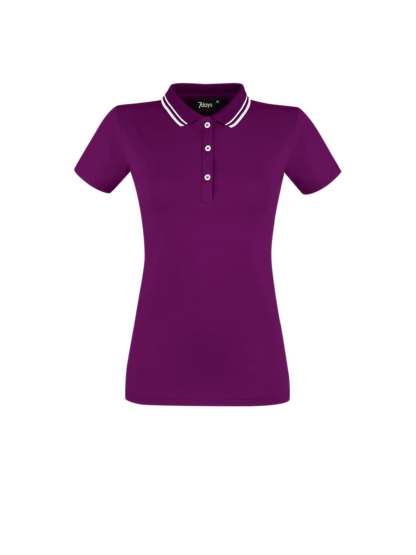 Polo femme en jersey à maille interlock – col en tricot