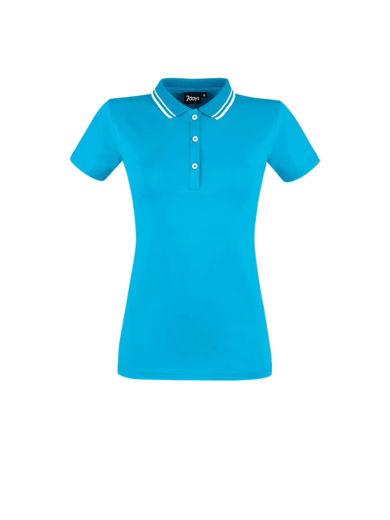 Polo femme en jersey à maille interlock – col en tricot