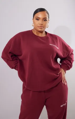 PRETTYLITTLETHING Plus Sweat oversize framboise