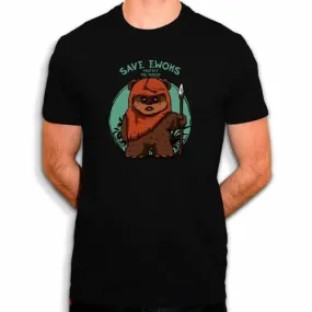 Sauver les ewoks - t-shirt en coton bio - parodie star wars