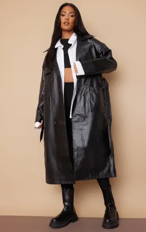 Tall Trench oversize noir en vinyle