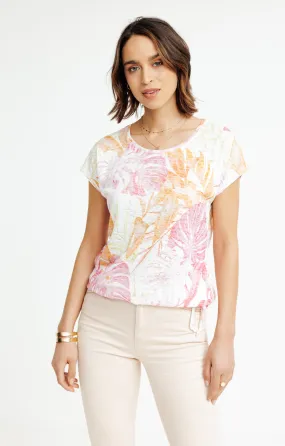 Tee-shirt été imprimé tropical - 16,47 €